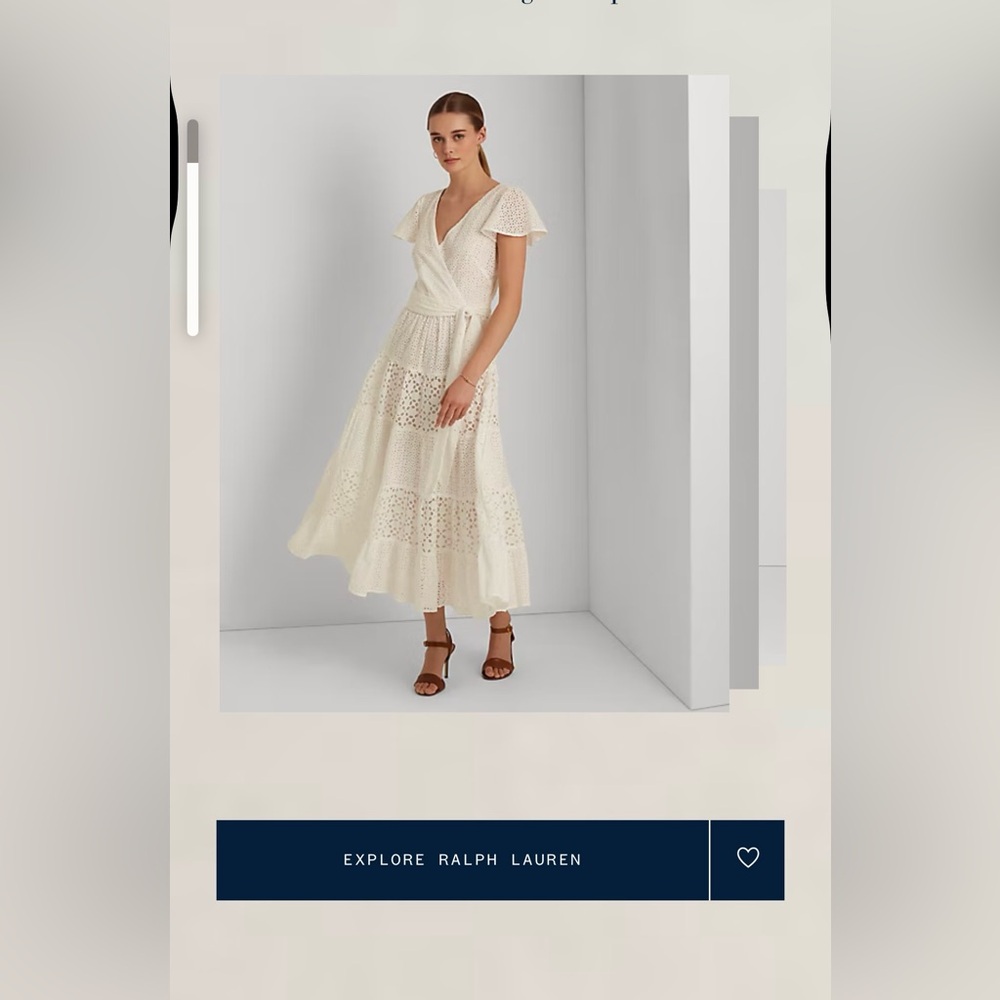 Ralph Lauren White Eyelet Midi Dress - Picture 2 of 15
